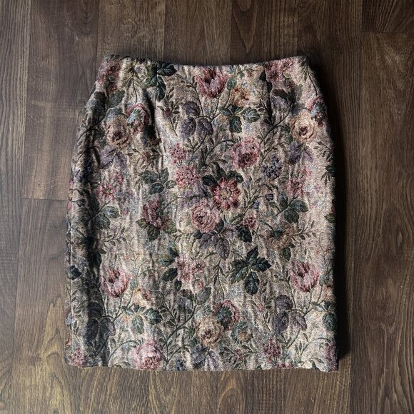 Vintage 90s Karen Hill Tapestry Style Modest Skirt - Size 6 - Picture 1 of 7